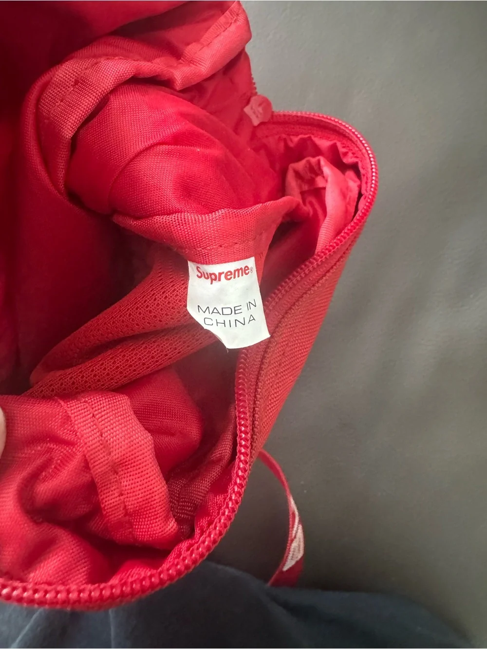 Supreme Red Messenger Crossbody Bag with Branded Strap